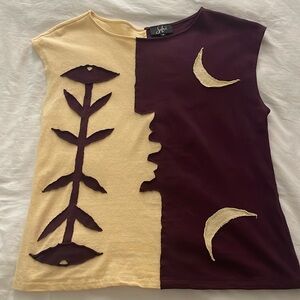 Solai M art Tshirt appliqué moon and flower